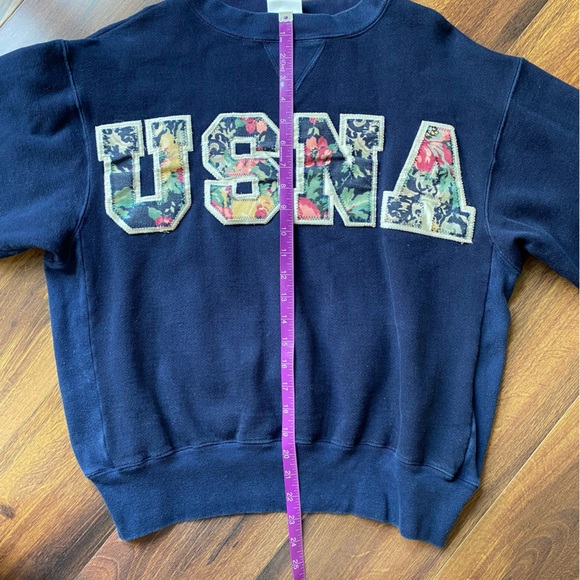 VTG Beezil USNA United States Naval Academy Heavyweight Crewneck Sweatshirt - Picture 7 of 10